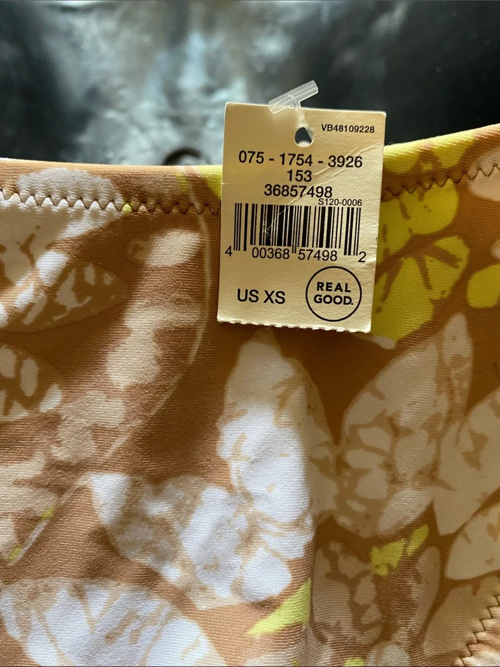 aerie Mix and  Match Floral Print  floral tan caramel yellow Bikini Bottom